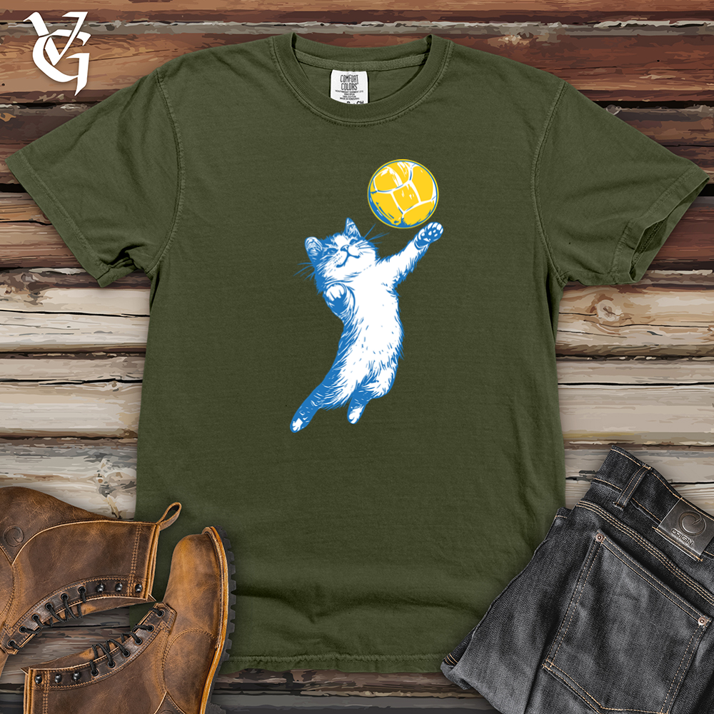 Volleyball Cat Heavy Cotton Comfort Colors Tee