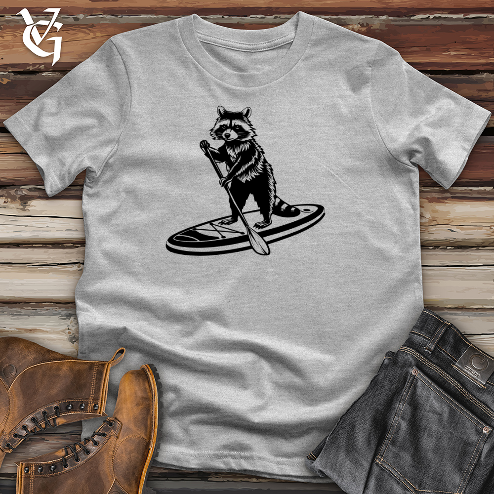 Raccoon Paddleboarding Cotton Tee