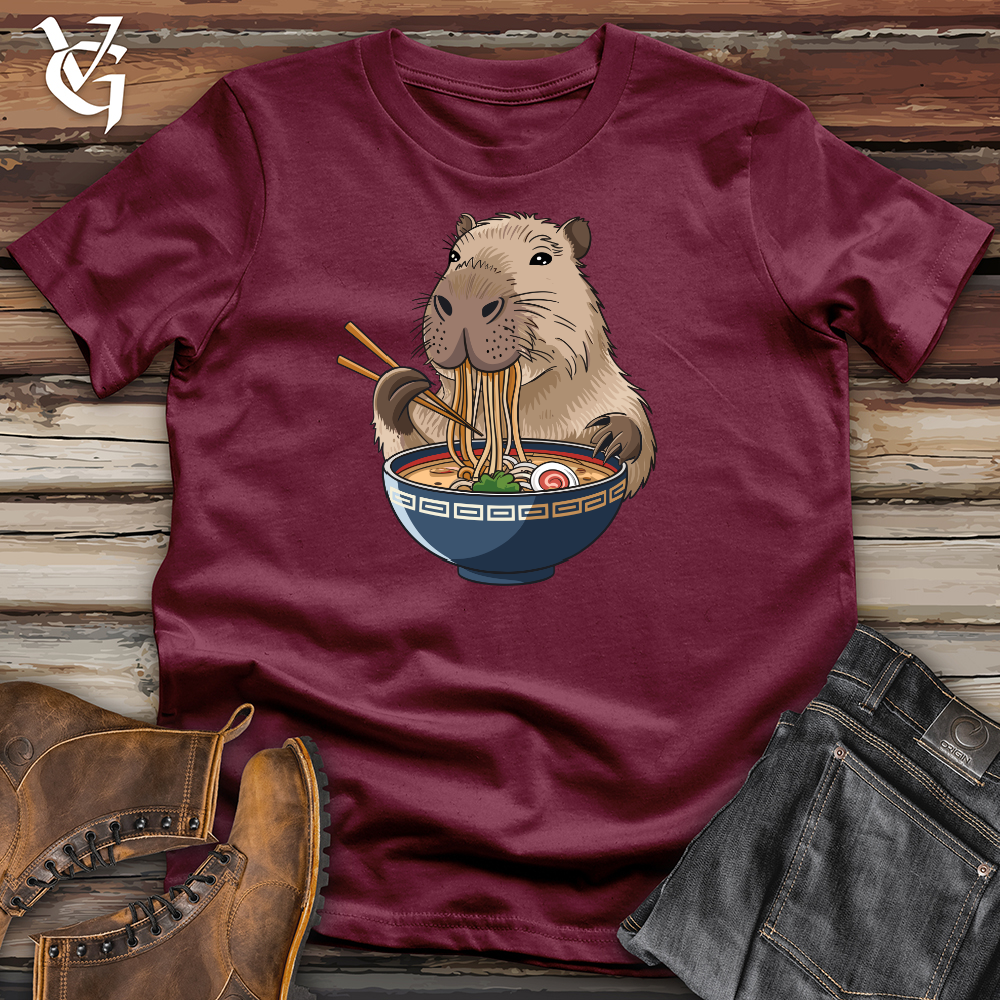 Capybara Eating Noodles Softstyle Tee