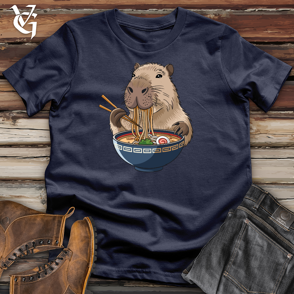 Capybara Eating Noodles Softstyle Tee