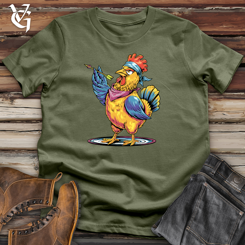 Chicken Throwing Darts Softstyle Tee