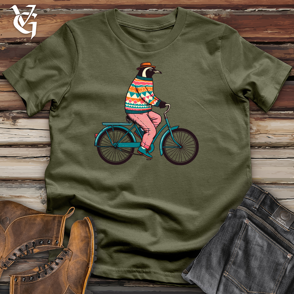 Penguin Riding Bicycle Cotton Tee