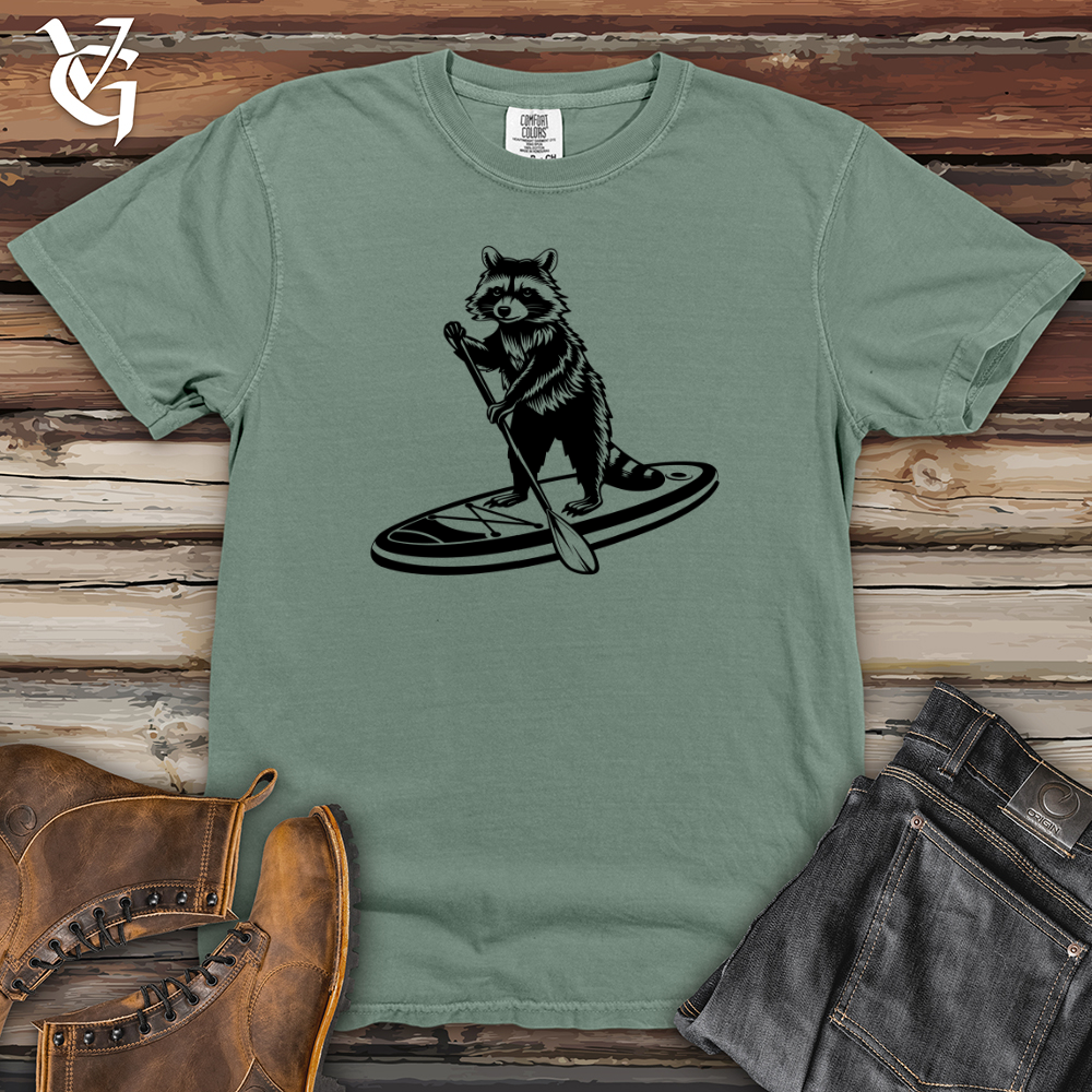 Raccoon Paddleboarding Heavy Cotton Comfort Colors Tee
