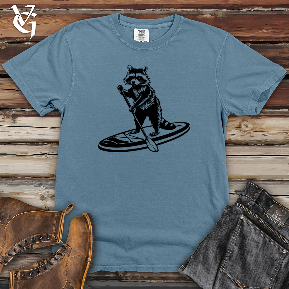 Raccoon Paddleboarding Heavy Cotton Comfort Colors Tee