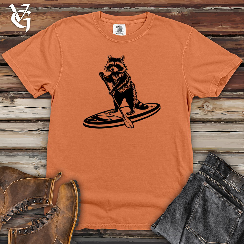 Raccoon Paddleboarding Heavy Cotton Comfort Colors Tee