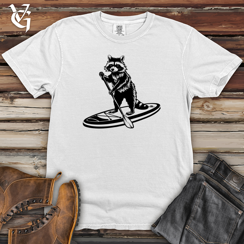 Raccoon Paddleboarding Heavy Cotton Comfort Colors Tee