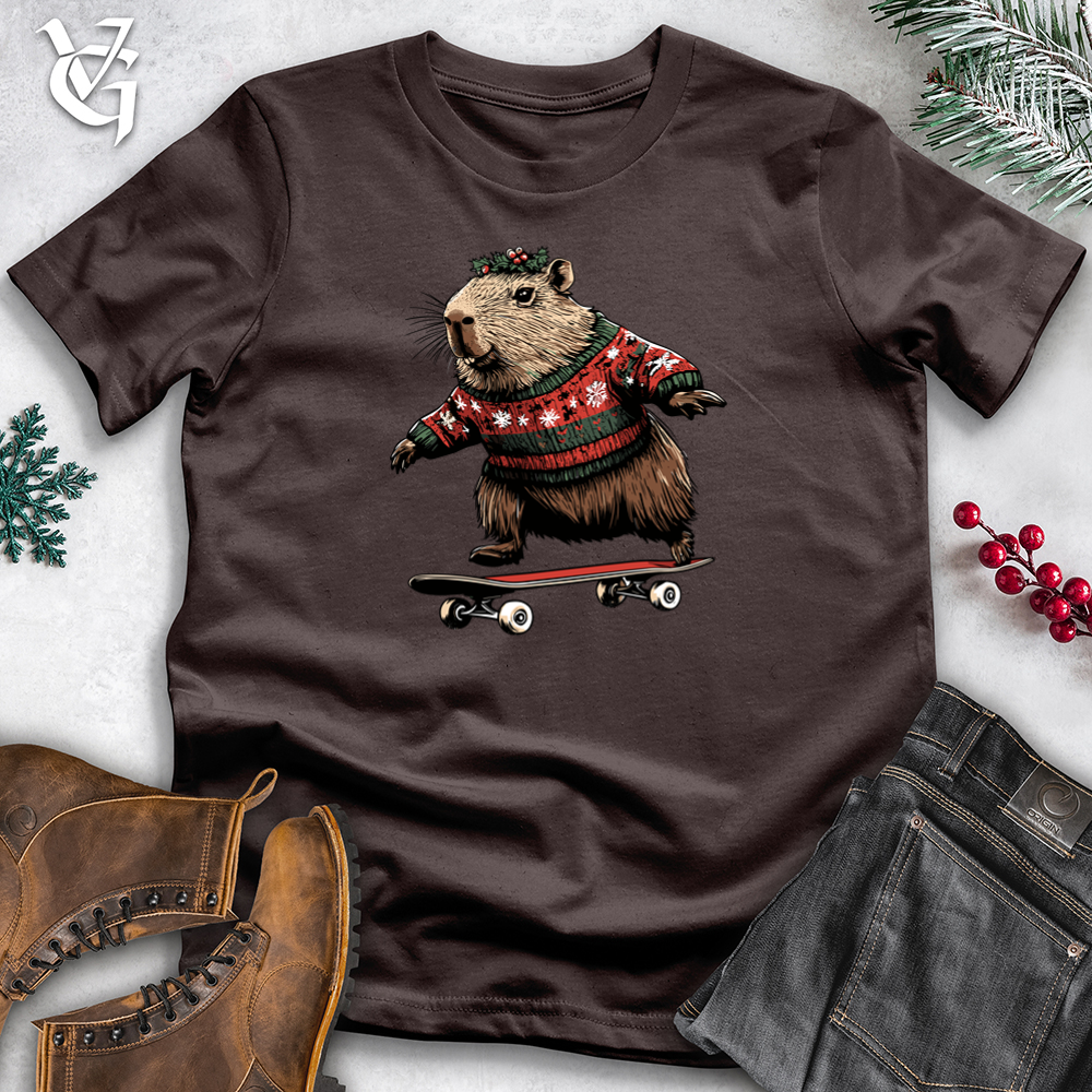 Merry Capybara Skateboard Softstyle Tee