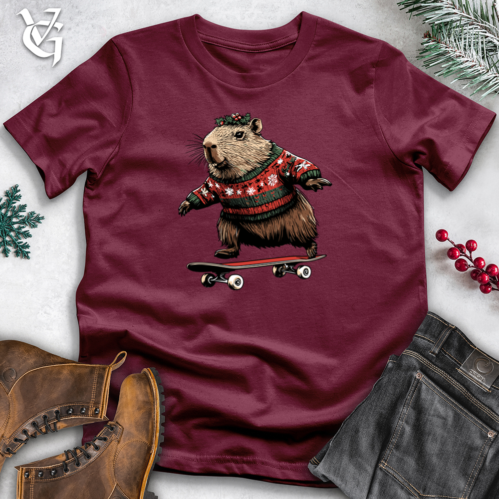 Merry Capybara Skateboard Softstyle Tee