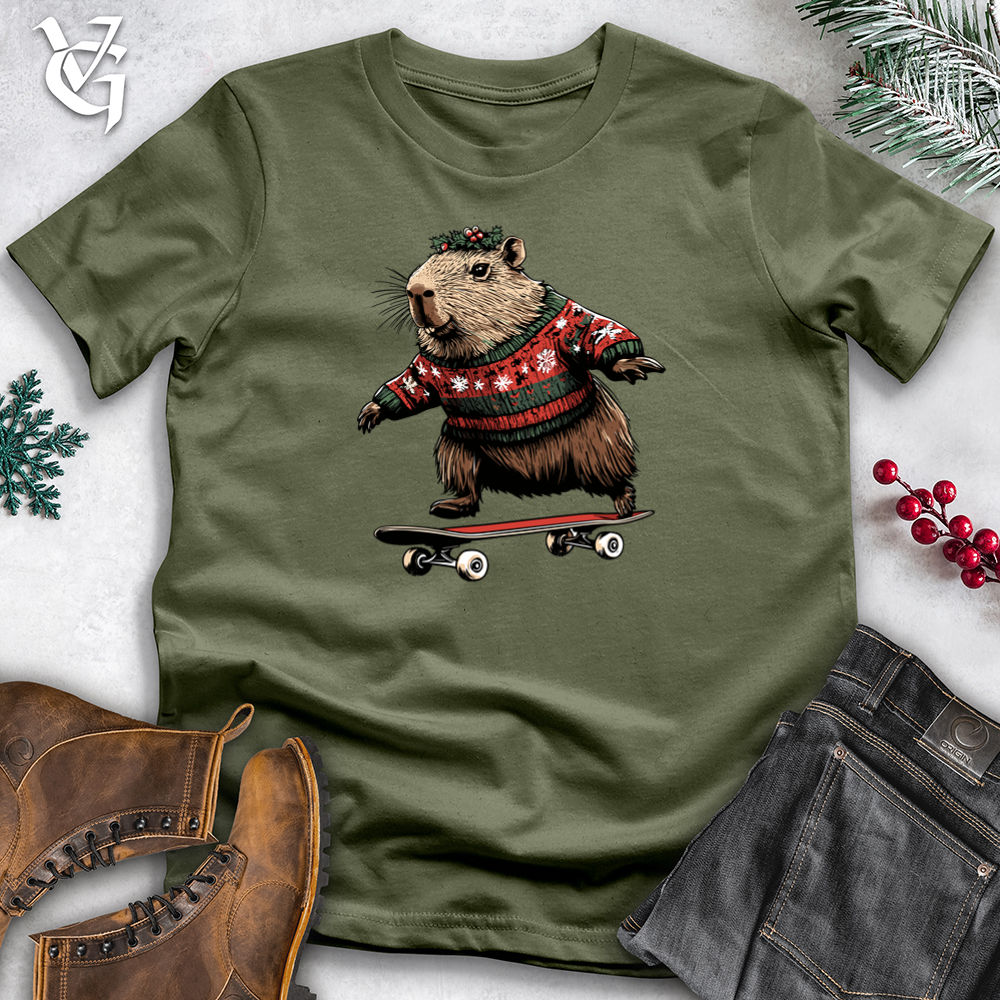 Merry Capybara Skateboard Softstyle Tee