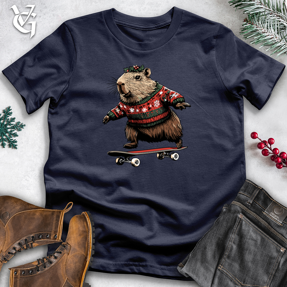 Merry Capybara Skateboard Softstyle Tee