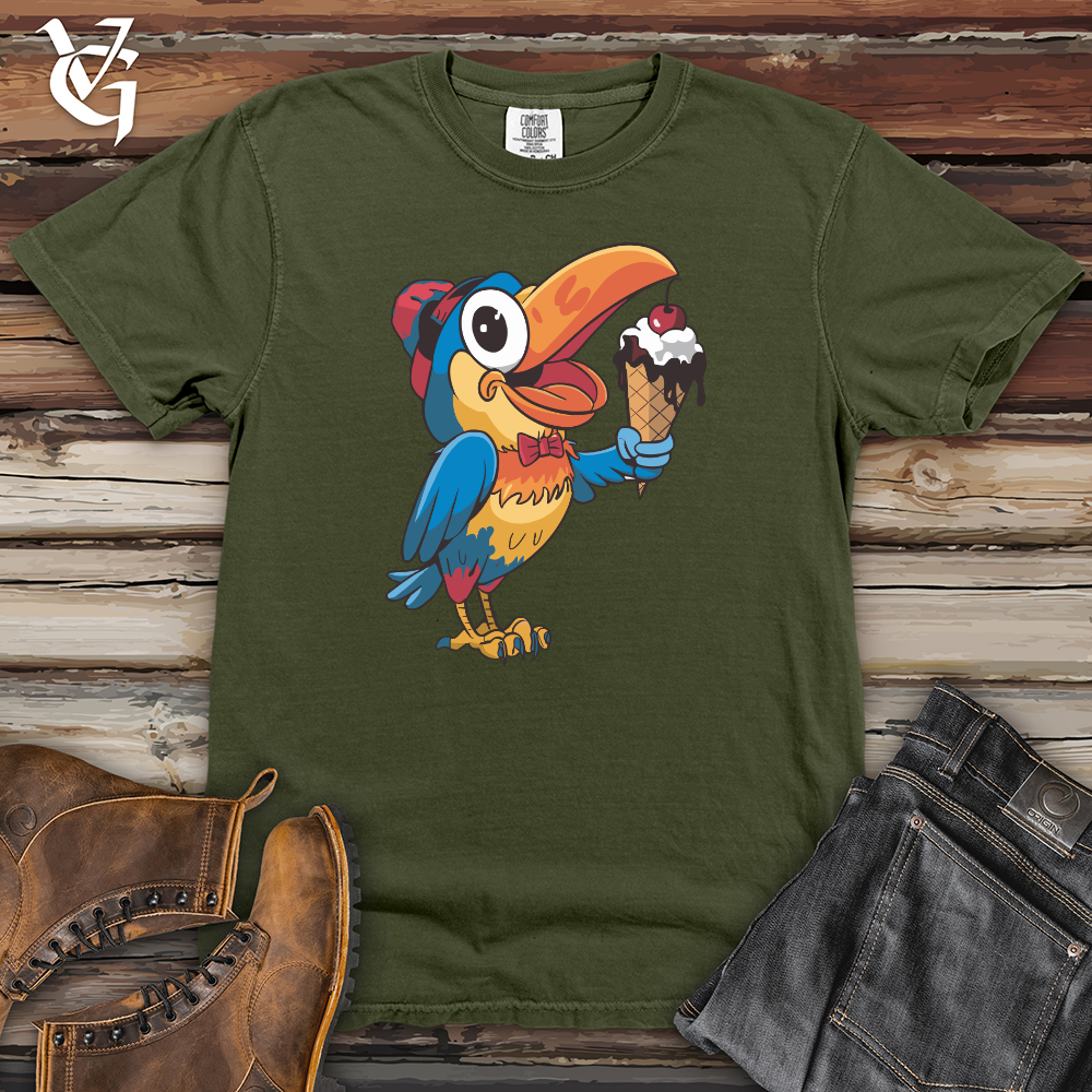 Toucan Eating Ice Cream Heavy Cotton Comfort Colors Tee