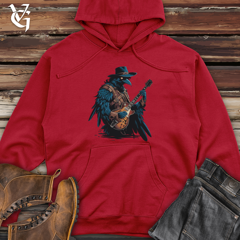 Raven With Guitar Midweight Hooded Sweatshirt
