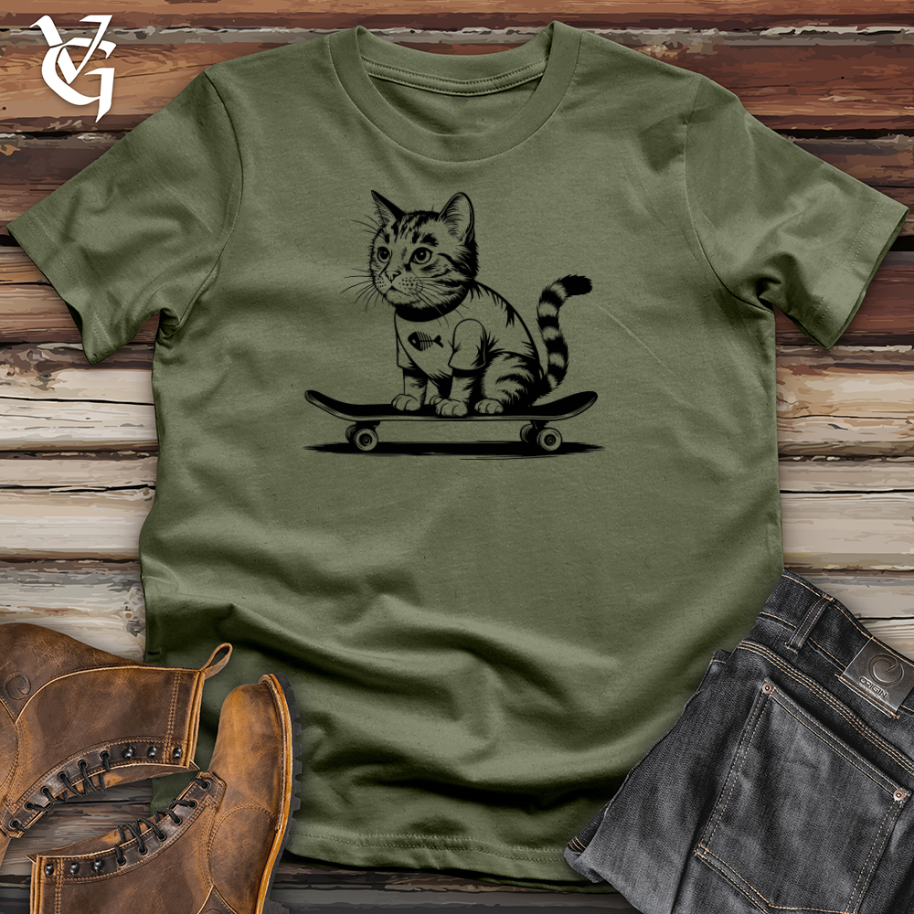 Cat With Skateboard Softstyle Tee