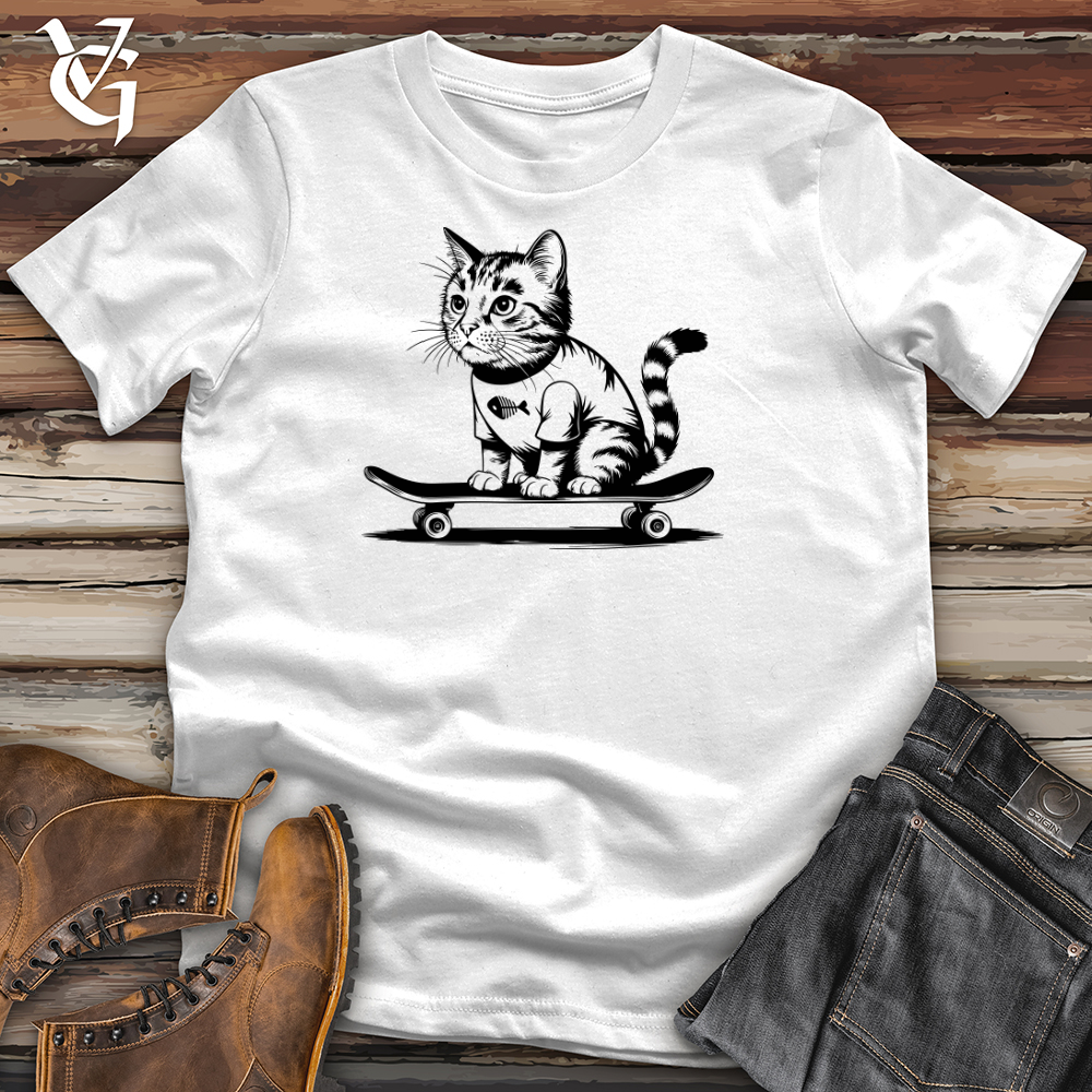 Cat With Skateboard Softstyle Tee