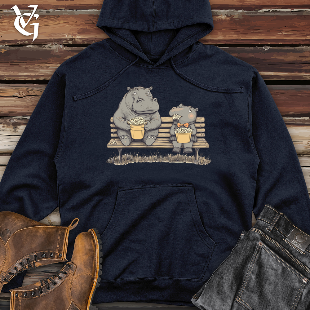Hippo Popcorn Party Midweight Hooded Sweatshirt