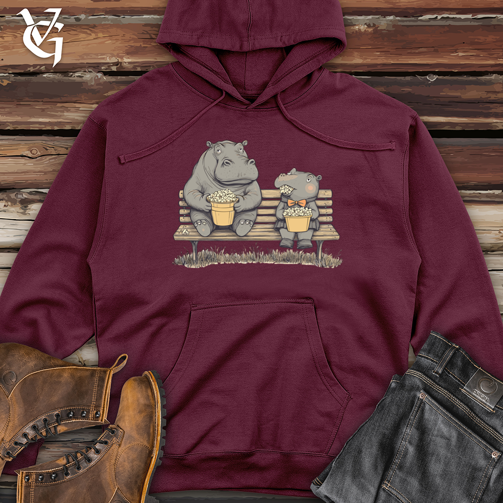 Hippo Popcorn Party Midweight Hooded Sweatshirt