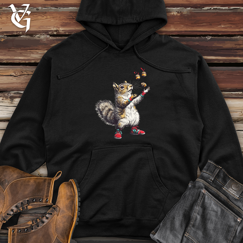Juggling Squirrel Midweight Hooded Sweatshirt