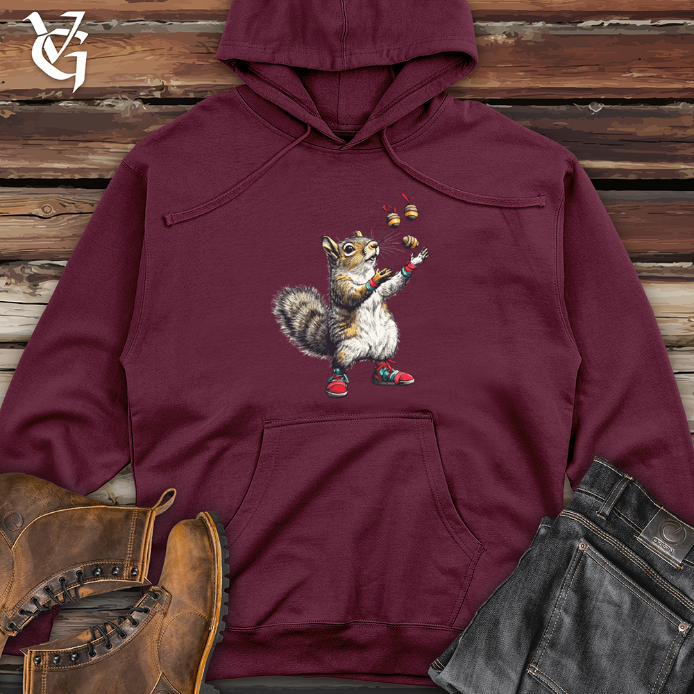Juggling Squirrel Midweight Hooded Sweatshirt