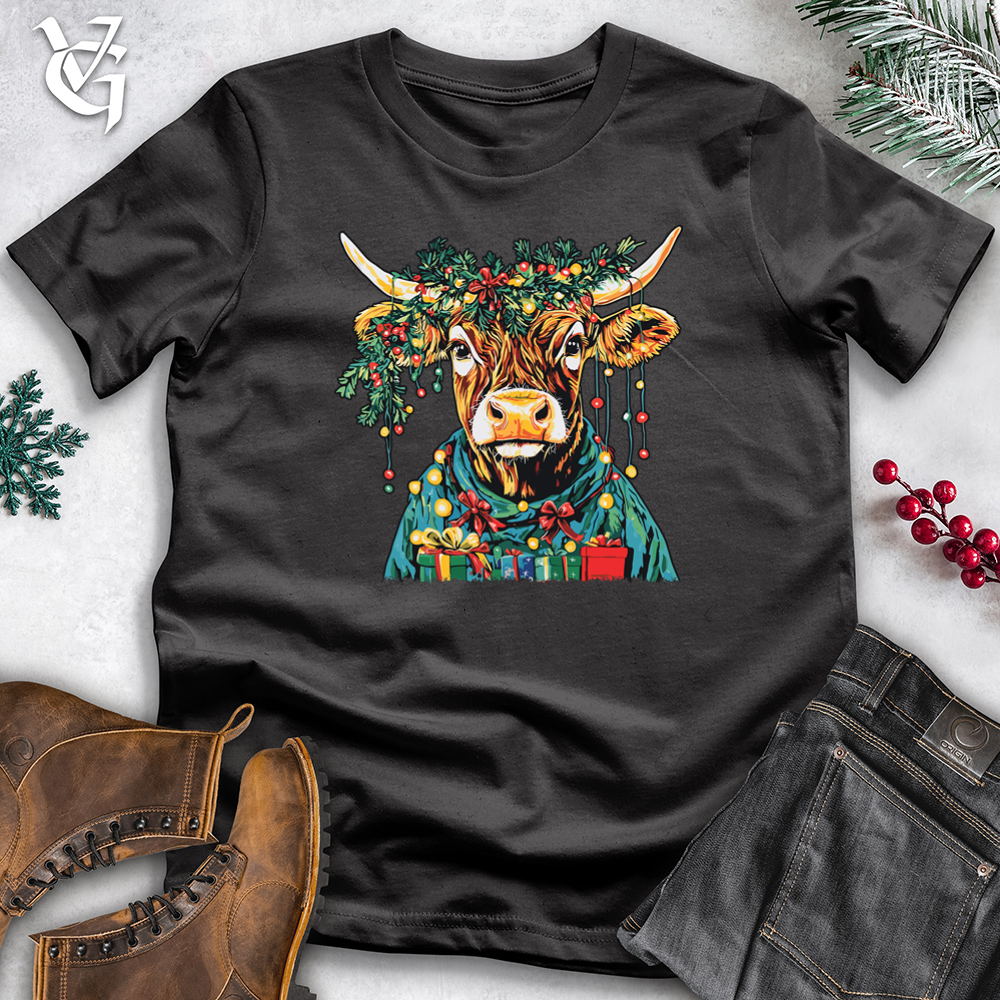 Christmas Cow Cotton Tee