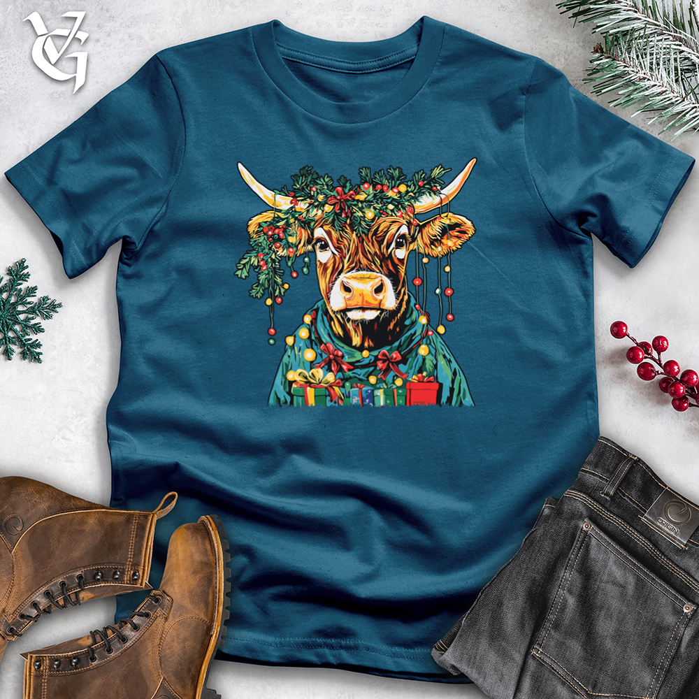 Christmas Cow Cotton Tee