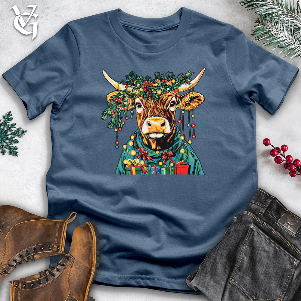 Christmas Cow Cotton Tee