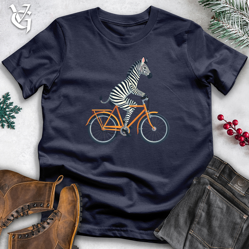 Zebra Riding Bicycle Softstyle Tee