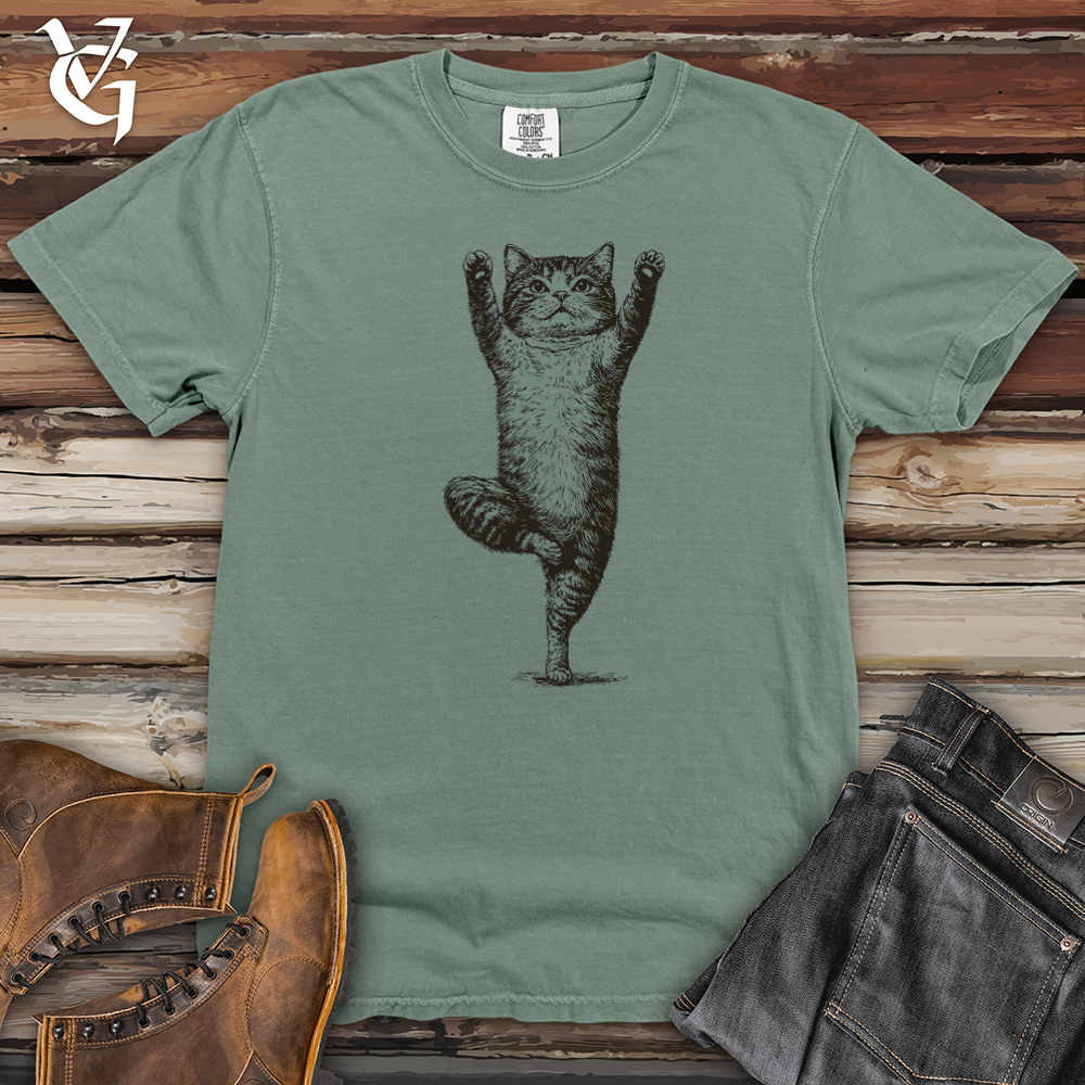 Yoga Pose Cat Heavy Cotton Comfort Colors Tee