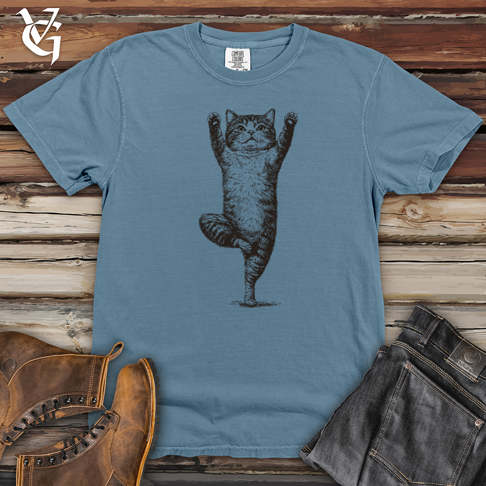 Yoga Pose Cat Heavy Cotton Comfort Colors Tee