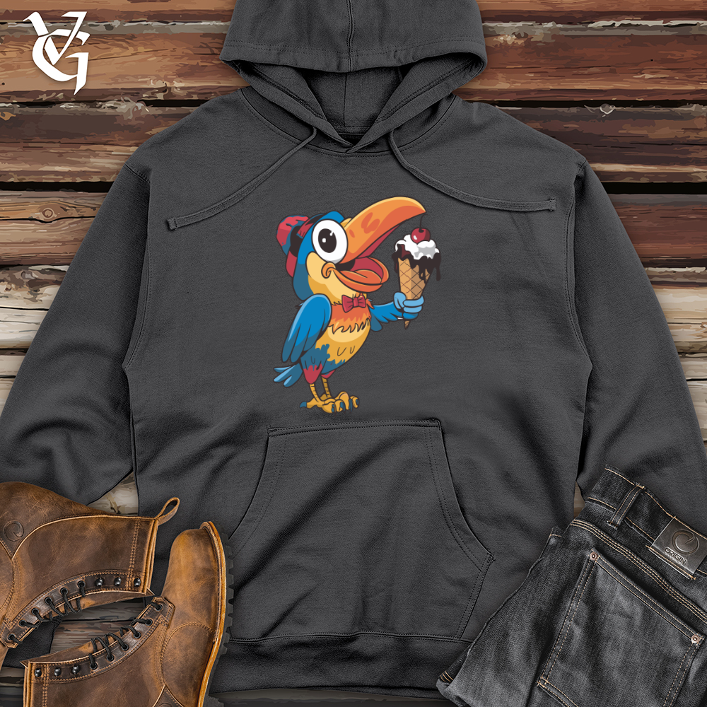 Toucan Eating Ice Cream Midweight Hooded Sweatshirt