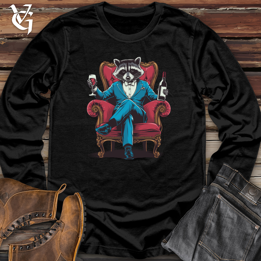 Raccoon With Wine Long Sleeve