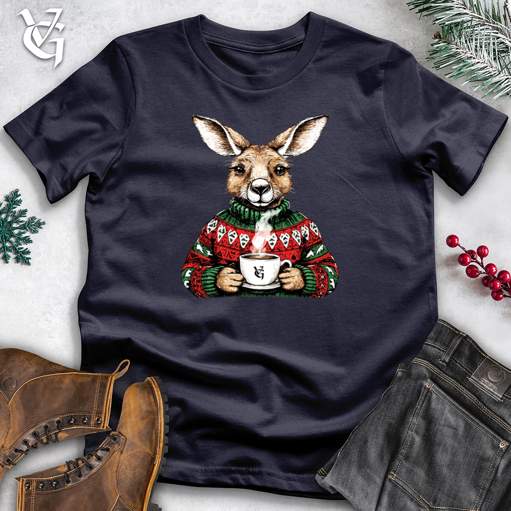 Merry Kangaroo Coffee Cotton Tee