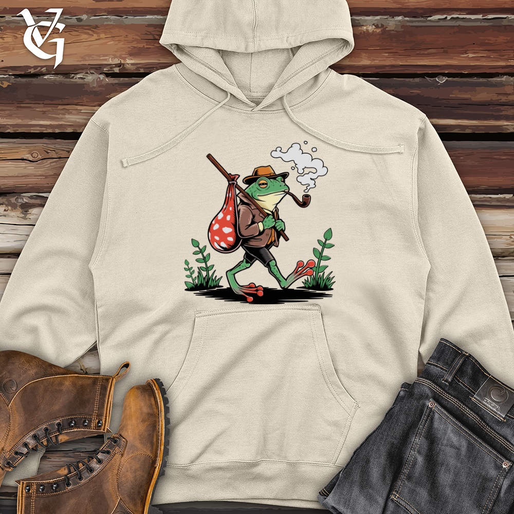 Frog Walking Alone Midweight Hooded Sweatshirt