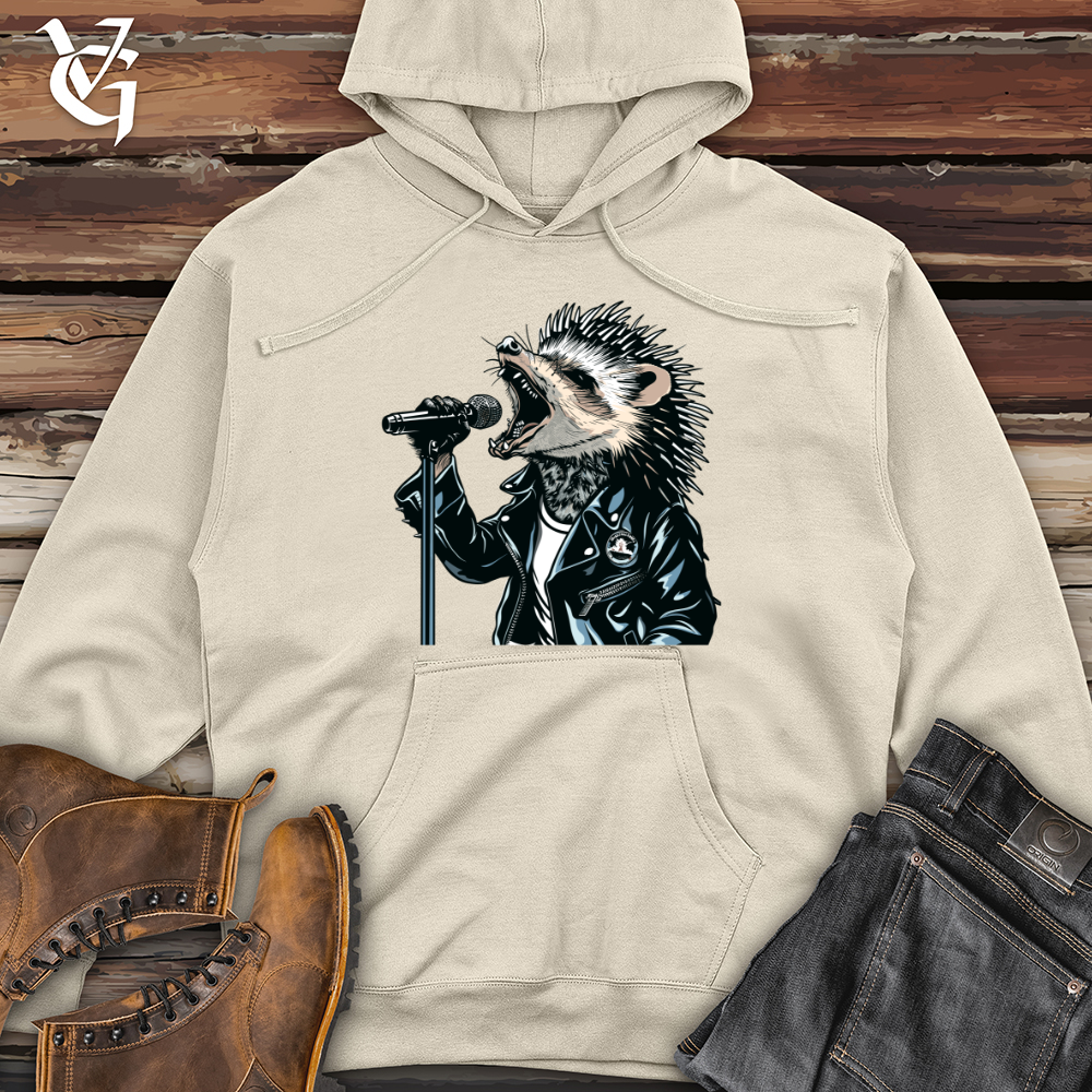 Hedgehog Punk Vocalist Midweight Hooded Sweatshirt