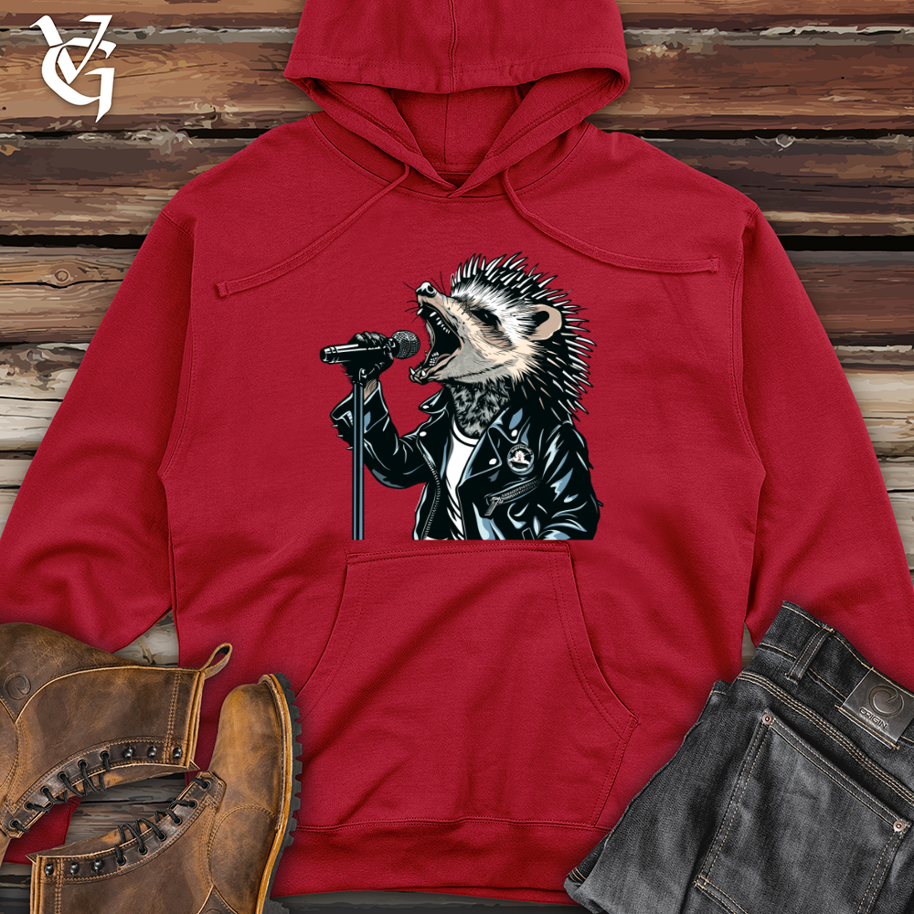 Hedgehog Punk Vocalist Midweight Hooded Sweatshirt