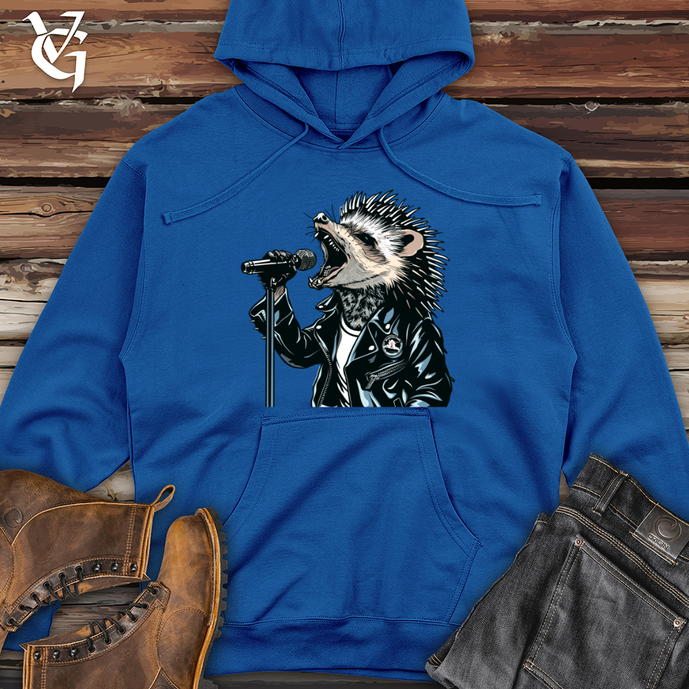 Hedgehog Punk Vocalist Midweight Hooded Sweatshirt