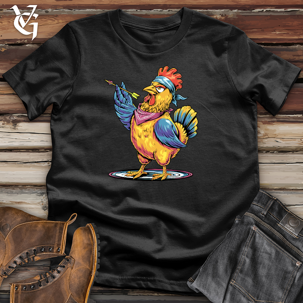 Chicken Throwing Darts Cotton Tee