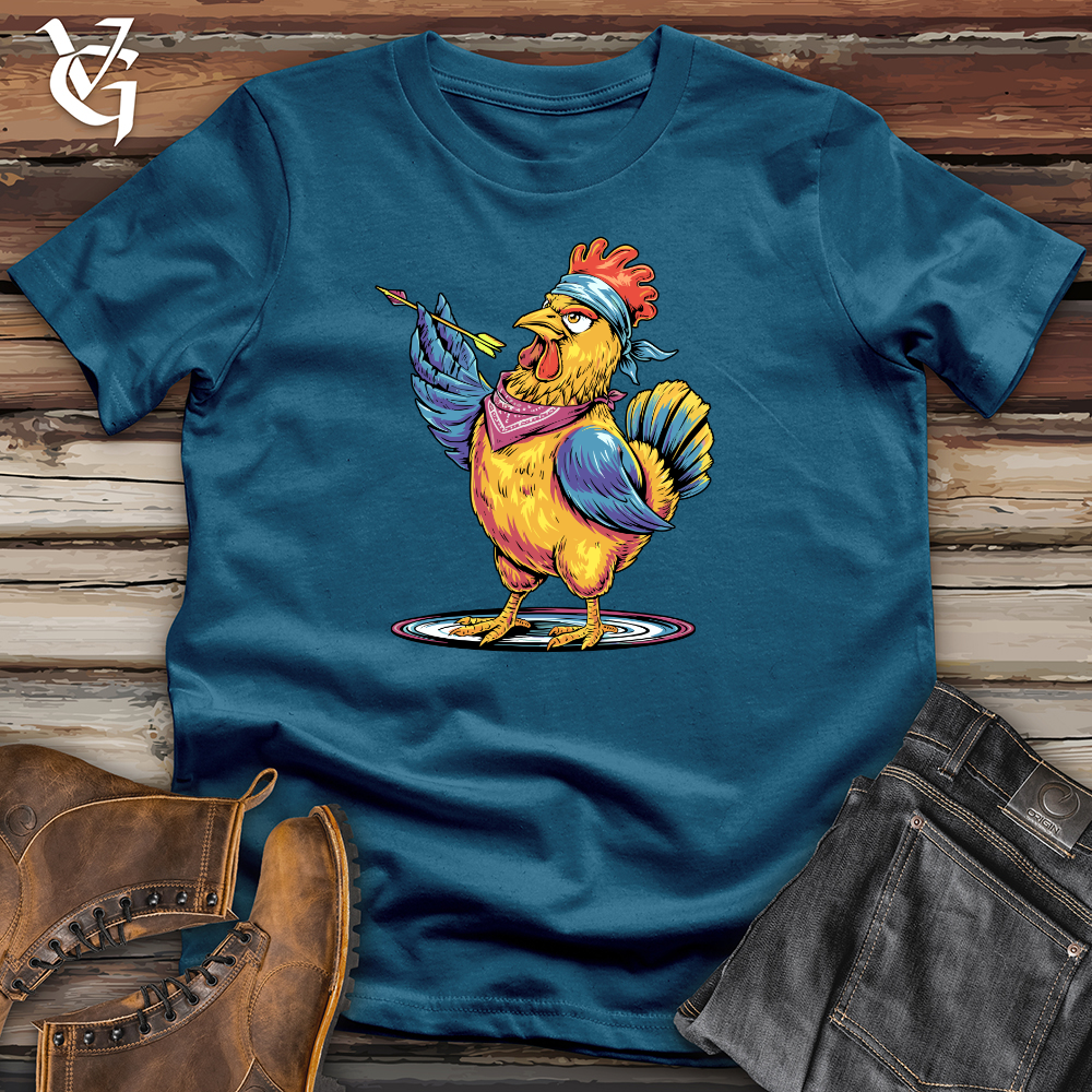 Chicken Throwing Darts Cotton Tee