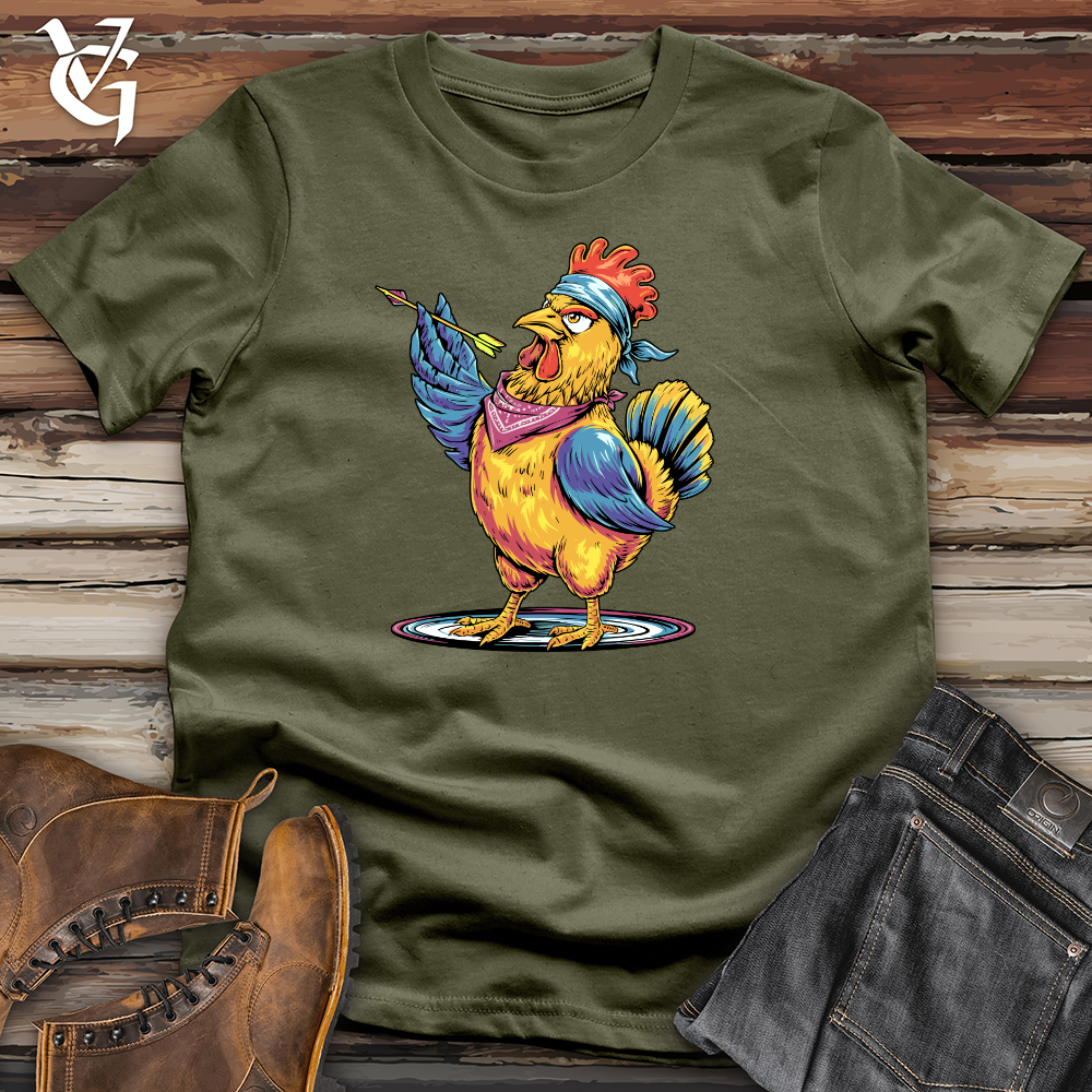 Chicken Throwing Darts Cotton Tee