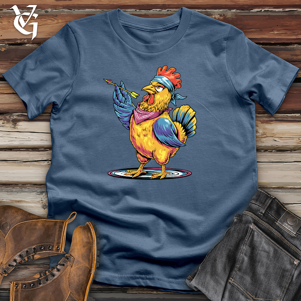 Chicken Throwing Darts Cotton Tee