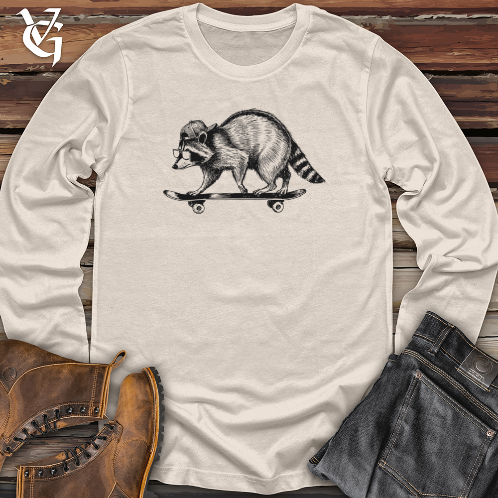 Raccoon Skateboarding Long Sleeve