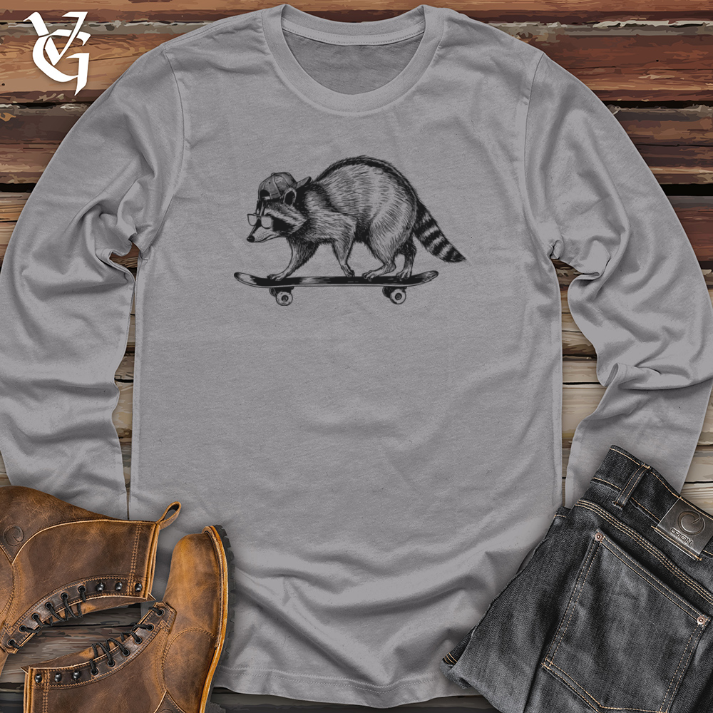 Raccoon Skateboarding Long Sleeve