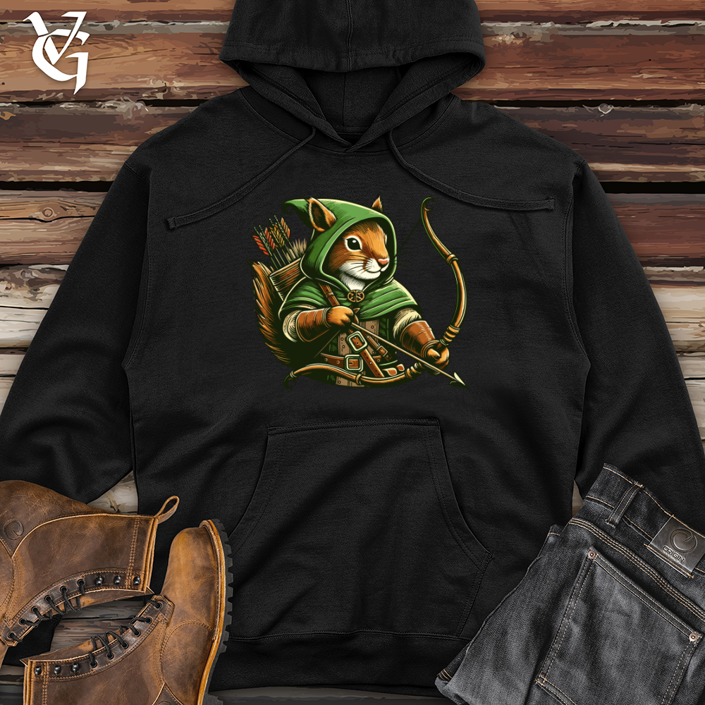 Adventurous Archer Squirrel Midweight Hooded Sweatshirt