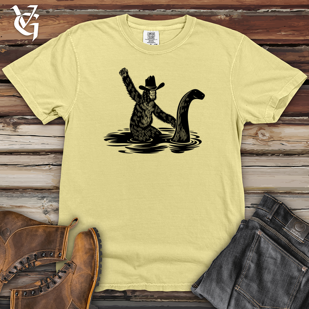 Bigfoot with Hilarious Loch Ness Monster Heavy Cotton Comfort Colors Tee