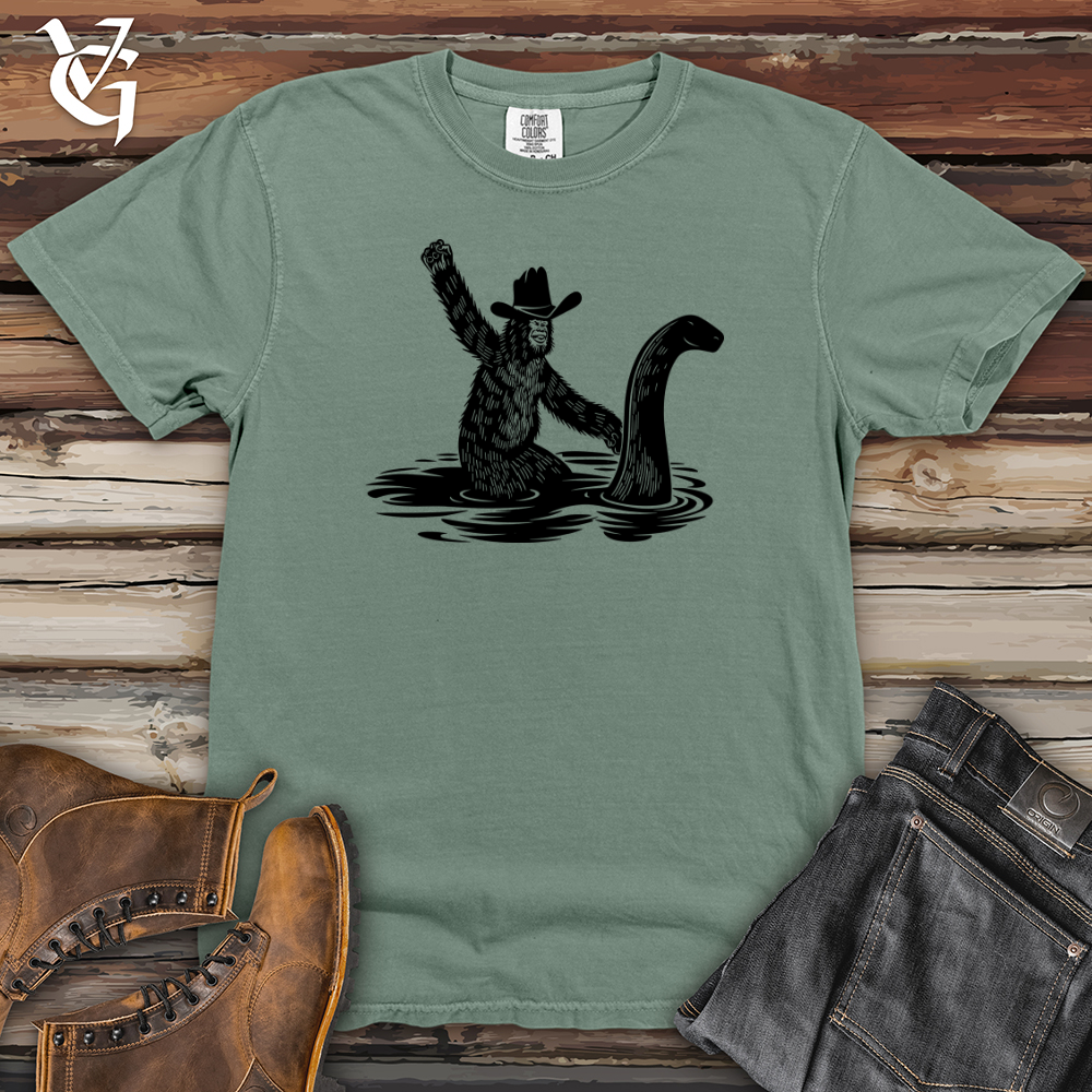 Bigfoot with Hilarious Loch Ness Monster Heavy Cotton Comfort Colors Tee