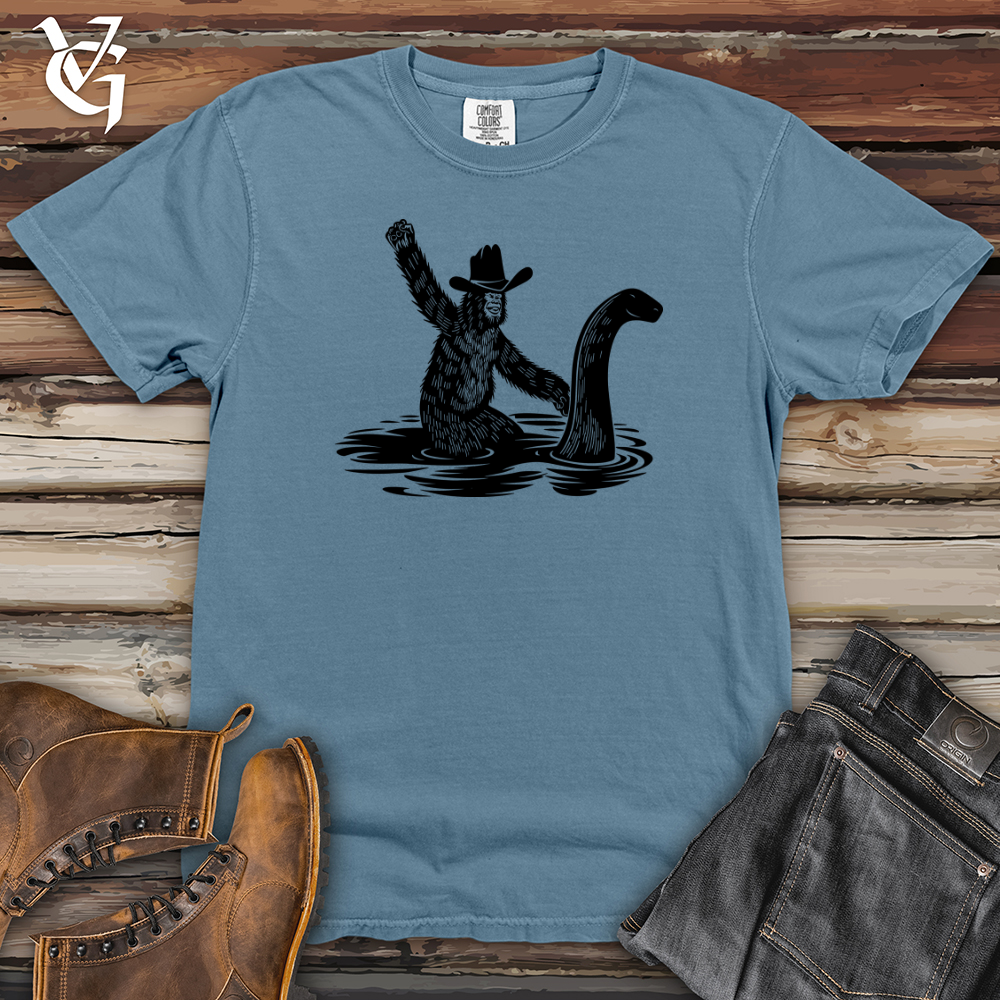 Bigfoot with Hilarious Loch Ness Monster Heavy Cotton Comfort Colors Tee