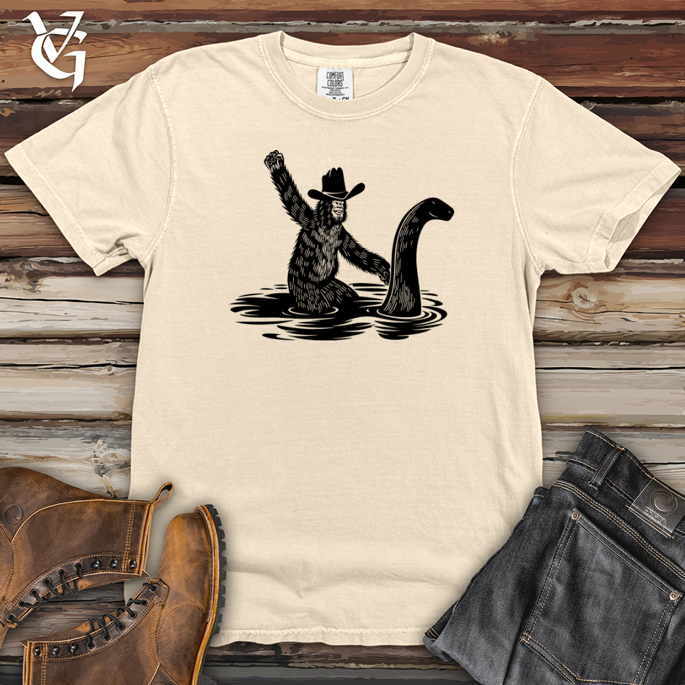 Bigfoot with Hilarious Loch Ness Monster Heavy Cotton Comfort Colors Tee