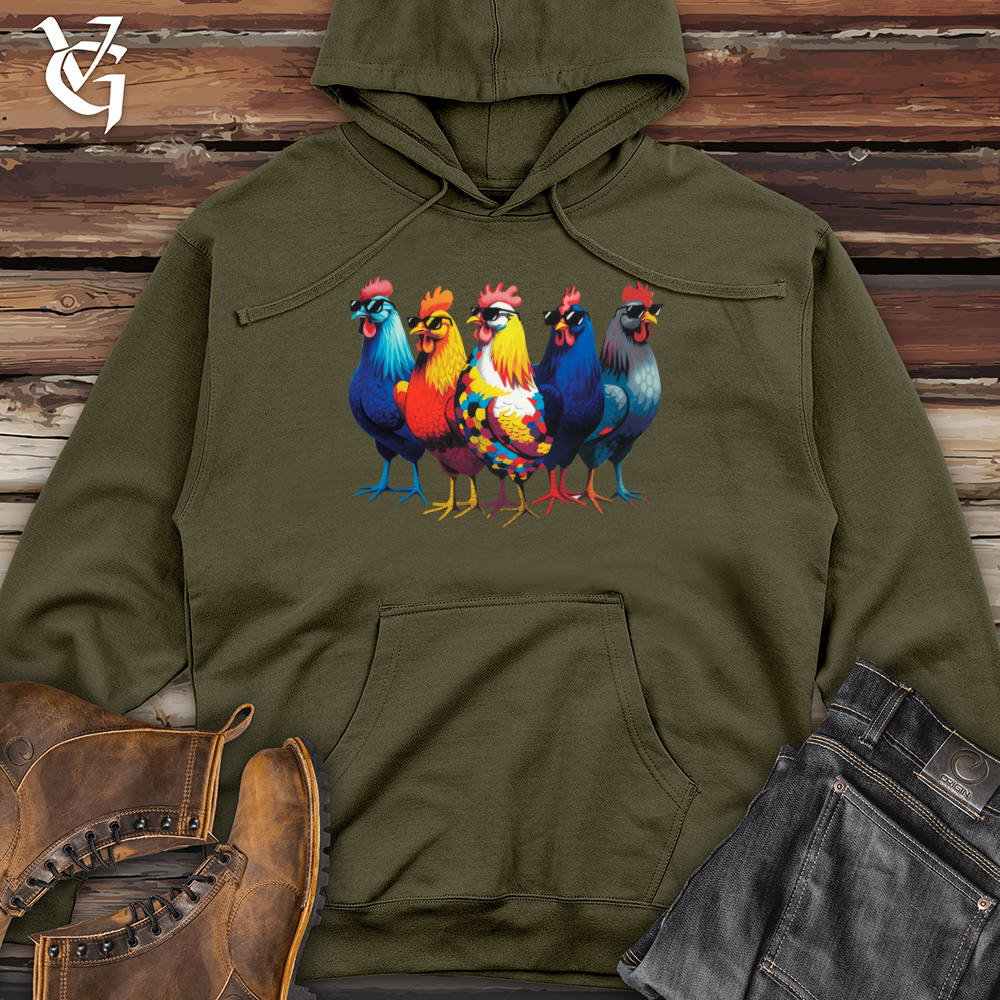 Group of Cool Chickens Midweight Hooded Sweatshirt