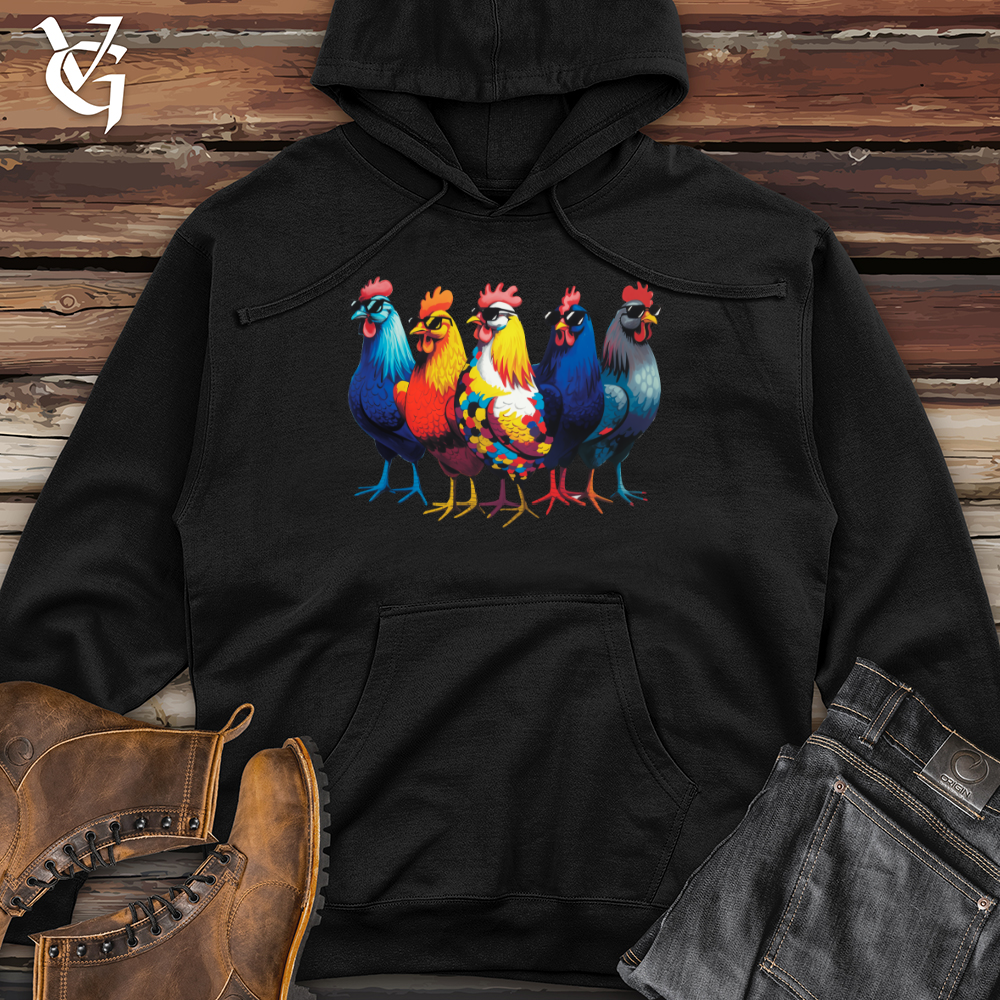 Group of Cool Chickens Midweight Hooded Sweatshirt