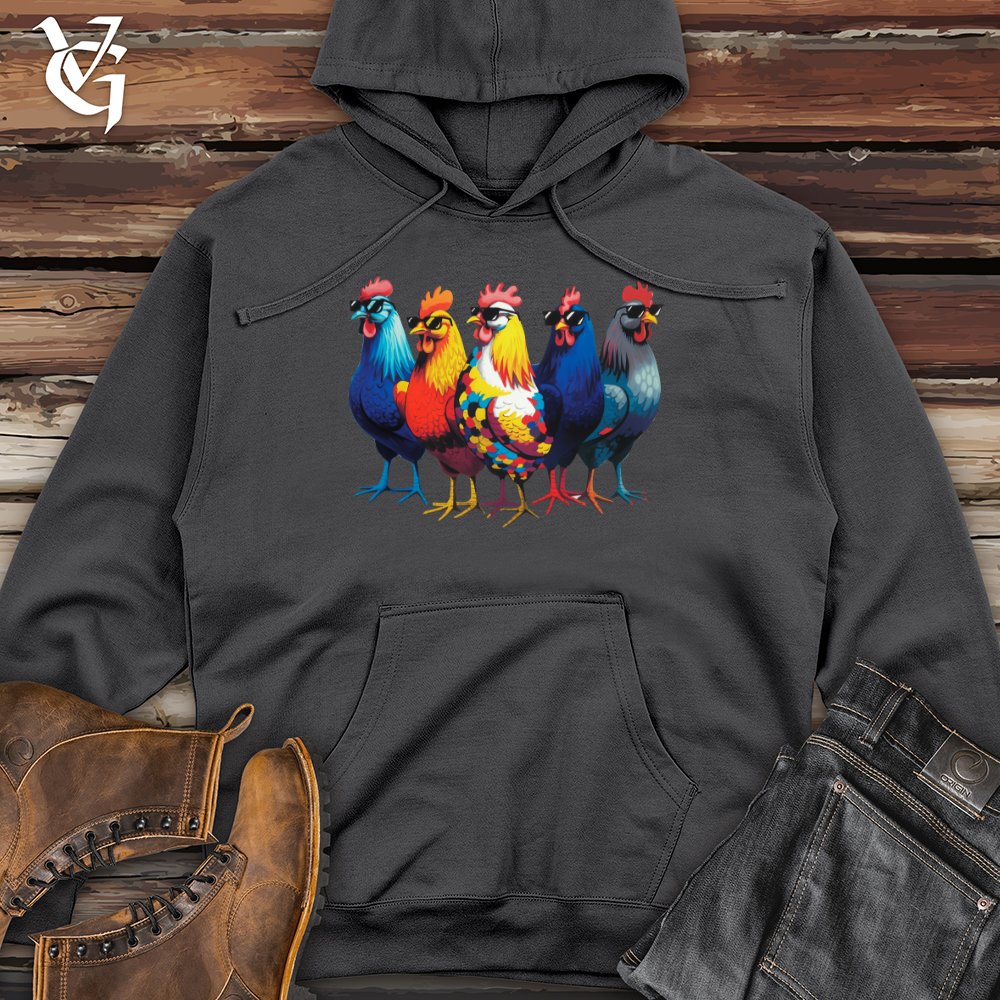 Group of Cool Chickens Midweight Hooded Sweatshirt