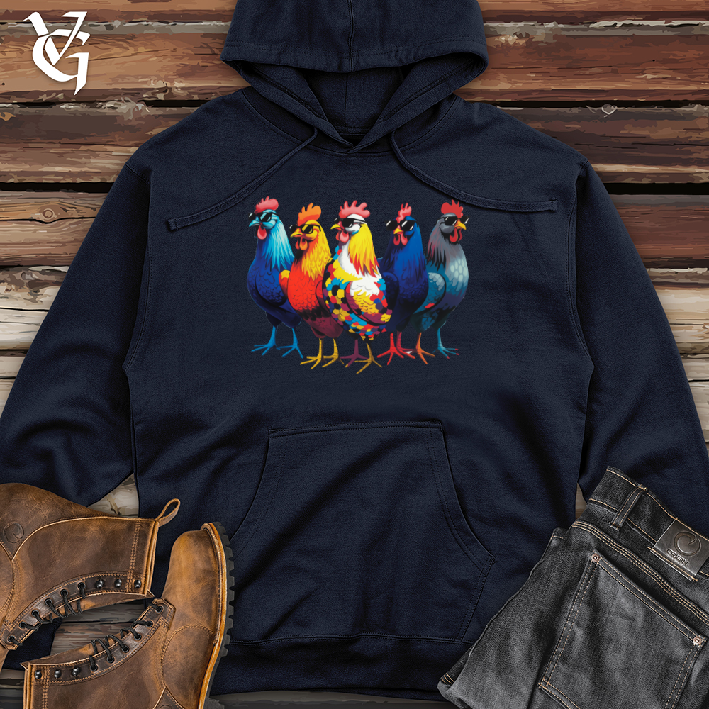 Group of Cool Chickens Midweight Hooded Sweatshirt
